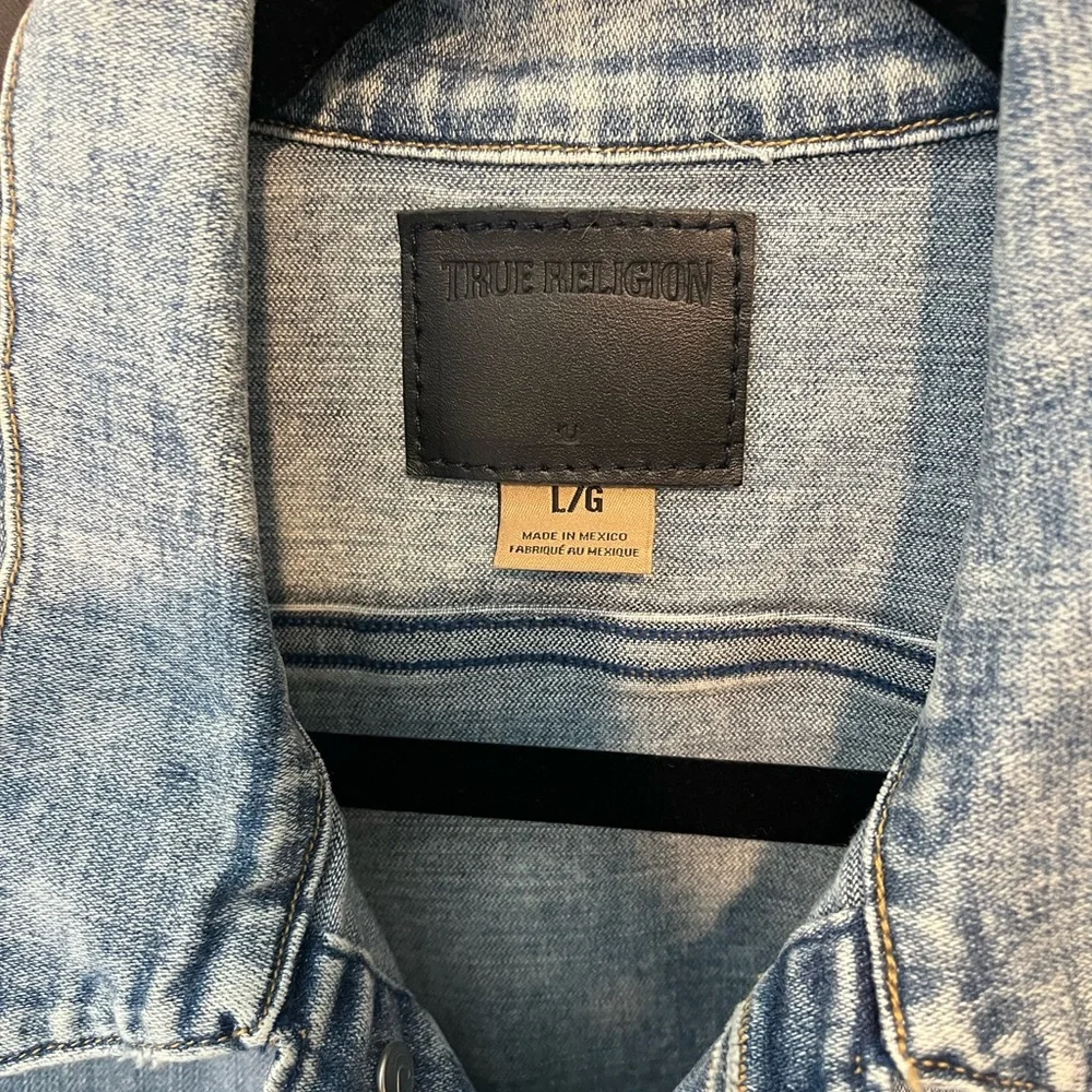 True Religion Women’s denim vest size Large Hippie Western Bohemian - Picture 6 of 6